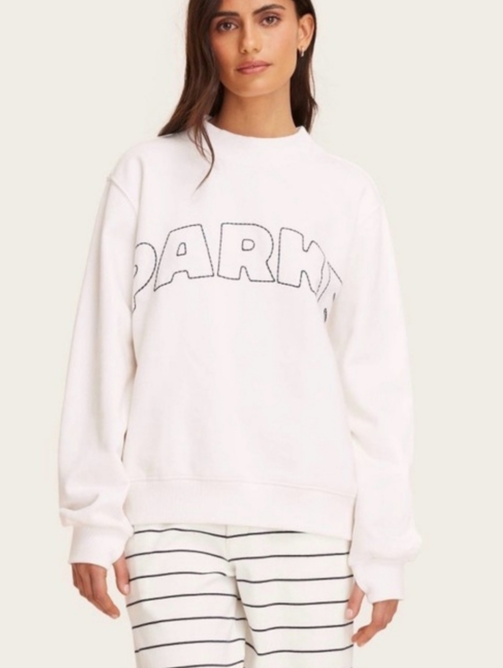 NWT- PARKE X Target Collab Mockneck pullover Cream